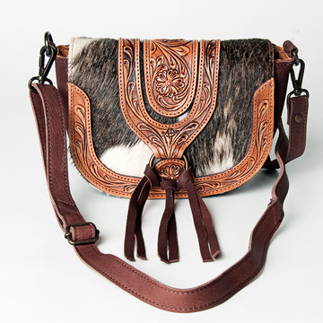 American Darling Cross Body Hand Tooled Hair on-Genuine Leather Western Women Bag Handbag Purse | Crossbody for Cute